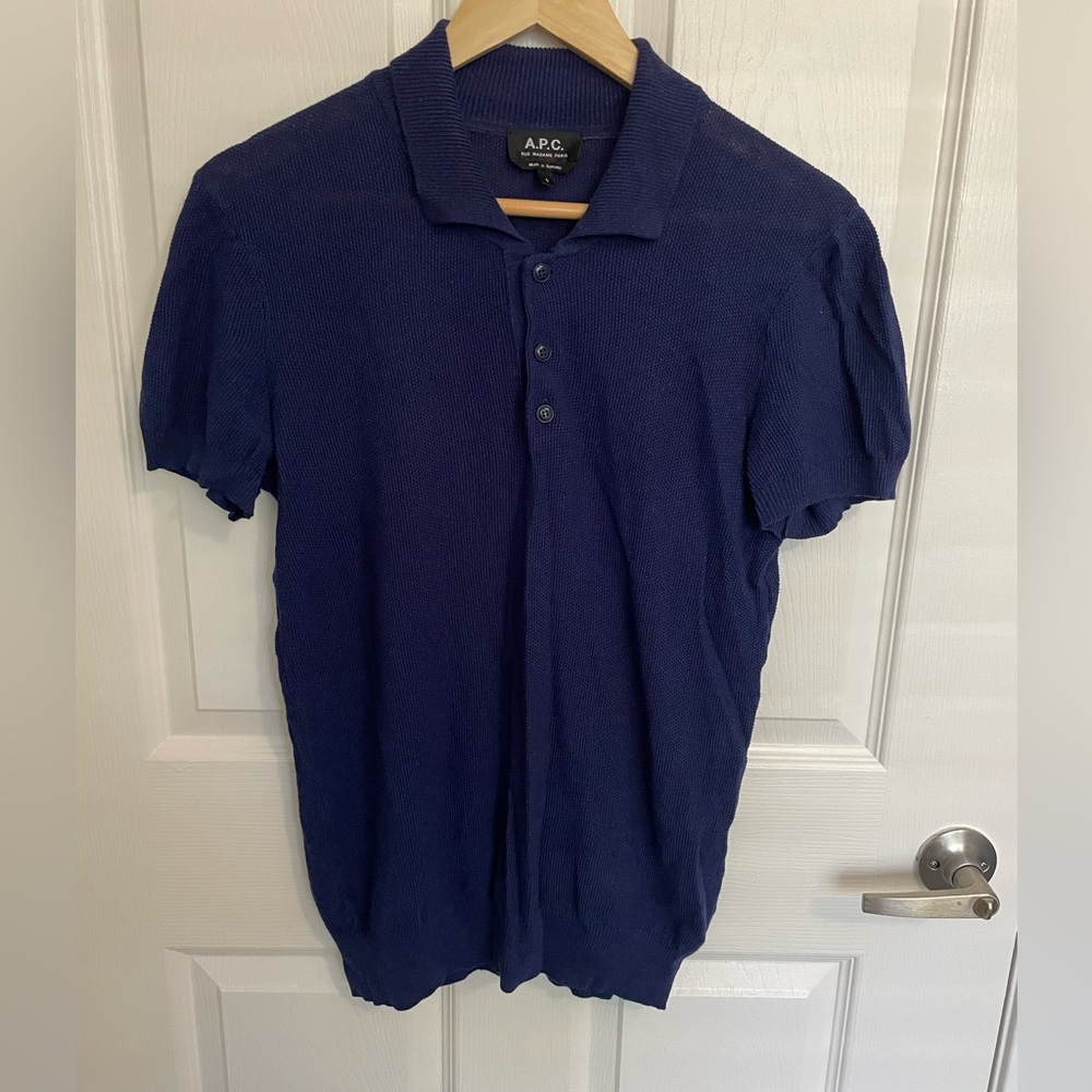 A.P.C. Blue Polo Shirt Classic Style